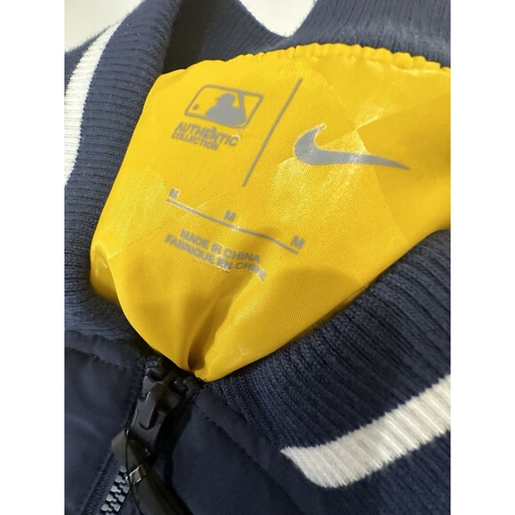 Nike Milwuakee Brewers Navy Yellow Dugout Performance Full Zip Jacket Men's M - Picture 7 of 16